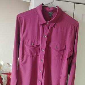Eddie Bauer fuschia button down women's shirt.